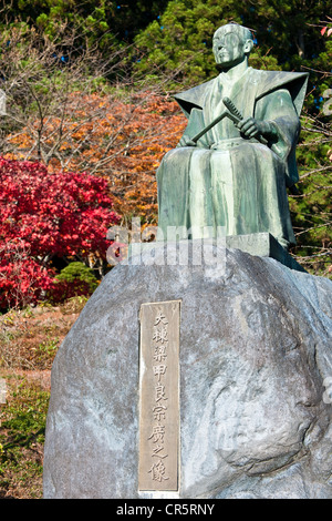 Japan, Insel Honshu, Kanto-Region, Stadt von Nikko, Mapples im Herbst, Statue Stockfoto