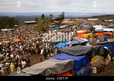 Markt in Lalibela, Äthiopien, Afrika Stockfoto