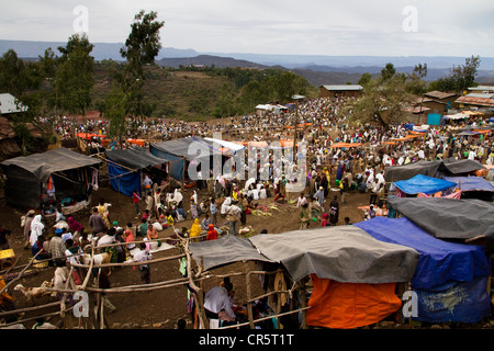 Markt in Lalibela, Äthiopien, Afrika Stockfoto