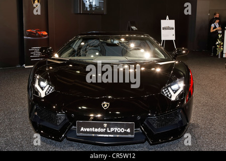 Lamborghini Aventador LP 700-4 auf dem Display an der Vienna Auto Show 2012, Auto-Show, Wien, Austria, Europe Stockfoto