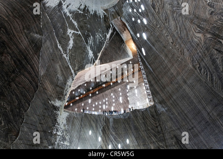 Salina Turda Salzbergwerk, Blick von Mina Terezia auf Mina Rudolf Turda Thorenburg, Klausenburg, Siebenbürgen, Rumänien, Europa Stockfoto