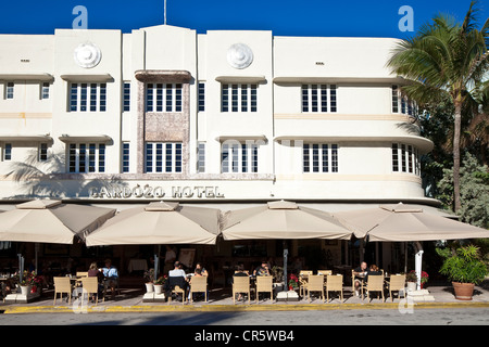 USA, Florida, Miami Beach, South Beach Art Deco Viertel, Ocean Drive, Cardozo Hotel Baujahr 1939 vom Architekten Stockfoto