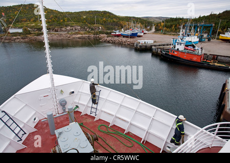 Kanada, Quebec Provinz Duplessis Region Basse Cote Nord (Lower North Shore), Kreuzfahrt auf dem Nordik-Express, Ankunft in der Stockfoto