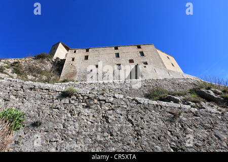 Das mittelalterliche Dorf Entrevaux im Var-Tal, Alpes de Haute Provence, 04, PACA Stockfoto