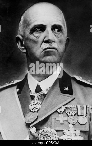 Victor Emmanuel III, 11.11. 1869 - 28.12.1947, König von Italien 29.7.1900 - 29.7.1946, Porträt, ca. 1940, Stockfoto
