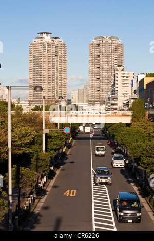 Insel Honshu, Japan, Tokyo, künstlichen Insel Odaiba, Verkehr Stockfoto