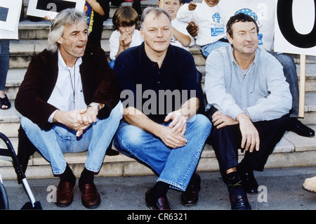Pink Floyd, britische Popmusik-Band, gegründet 1965, Gruppenbild mit: Richard Wright, David Gilmour, Nick Mason, 1990er Jahre, Stockfoto