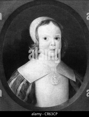 Cromwell, Oliver, 25.4.1599 - 3.9.1658, englischer Politiker, Porträt, als Kind, zwei Jahre alt, keuchend, 1602, Artist's Urheberrecht nicht gelöscht werden Stockfoto