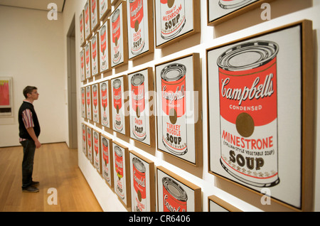 Vereinigte Staaten, New York City, Manhattan, Museum of Modern Art, MOMA, Campbells Soup Cans (1962) von Andy Warhol Stockfoto
