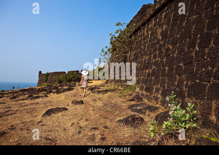 Indien, Goa Staat Vagator, Chapora Fort Stockfoto
