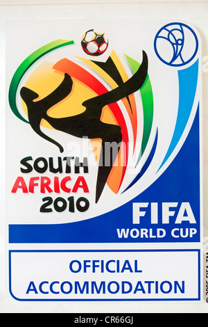 FIFA-Logo für die offiziellen Hotels der Fußball-Weltmeisterschaft 2010 in Südafrika, Provinz Gauteng, Johannesburg Stockfoto