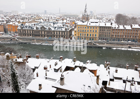 Frankreich, Isere, Grenoble, die Ufer des Flusses Isere Stockfoto