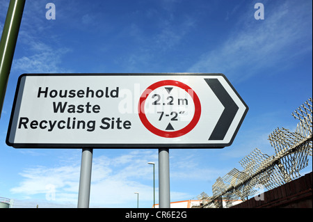 Haushalt Abfall Recycling Site Zeichen Shoreham West Sussex UK Stockfoto