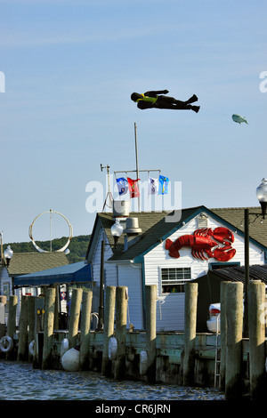 Mürrisch Jerrys Wallgraben Restaurant und Snackbar Greenport Long Island New York Stockfoto