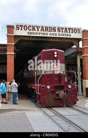 Grapevine Eisenbahn Haltestelle Stockyards Station, Fort Worth, Texas, USA Stockfoto