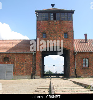 KZ Auschwitz Haupttor. Stockfoto