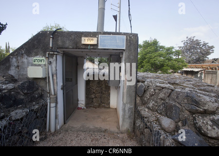 Luftschutzbunker in der Kibbuz Kfar Szold, Israel Stockfoto