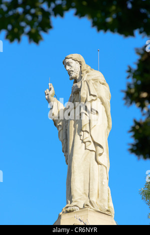 Jesus Christus-Statue, Mt Urgull, San Sebastian, Spanien, Europa Stockfoto