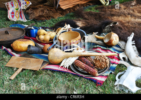 Eingeborenen Indianern Haushaltsartikel, USA Stockfoto