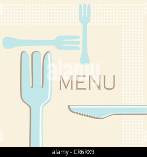 Einfache Menü oder Café Darstellung von Messern und Gabeln im retro-Stil Stockfoto