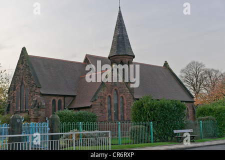 Bromborough Pool Dorf Conservation Area wurde im Oktober 1986 bezeichnet. Es befindet sich auf der östlichen Seite der Wirral, Stockfoto