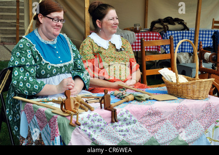 Amerikanischen Old West reenacting - Bürgerkrieg Ära Spielzeug demonstration Stockfoto