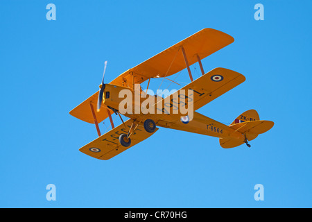 De Havilland DH 82A Tiger Moth Doppeldecker Stockfoto