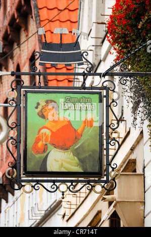 Gast Haus Zeichen, Zum alten Brauhaus, an der alten Brauerei, Grapengiesserstrasse 11, Lüneburg, Niedersachsen, Deutschland, Europa Stockfoto