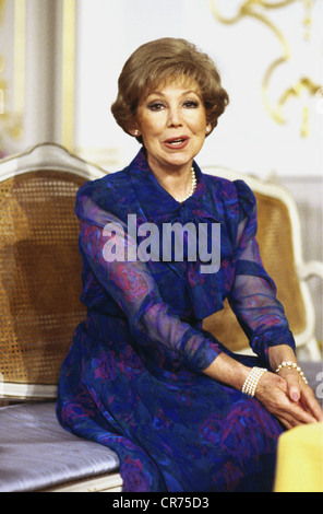 Rothenberger, Anneliese, 19.6.1926 - 24.5.2010, deutsche Opernsängerin (Sopran), halbe Länge, April 1987, Stockfoto