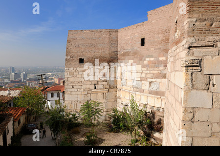 Zentral-Anatolien, Türkei Ankara, die Altstadt, die Zitadelle Wälle teilweise gebaut mit Steinen aus der antiken Zeit Stockfoto