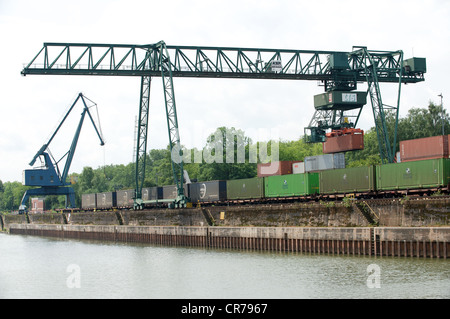 Eisenbahn-Container Fracht-terminal Niehl, Köln Stockfoto