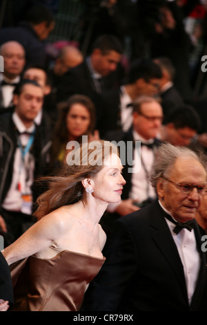 Isabelle Huppert, Jean-Louis Trintignant, Teilnahme an der Gala-Vorführung von Amour bei der 65. Filmfestspiele von Cannes. 2012 Stockfoto