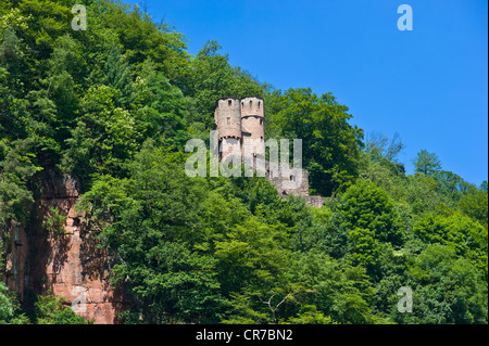 Burg Schadeck, Neckarsteinach, Neckar Tal-Odenwald Natur Park, Hessen, Deutschland, Europa Stockfoto