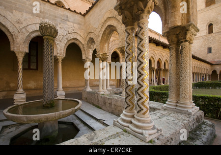 Italien, Sizilien, Monreale, XII Jahrhundert Kathedrale und Kloster Brunnen. gebaut von William II Stockfoto