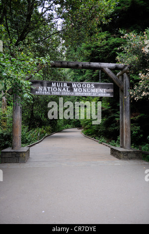 Eingang zum Muir Woods National Park, Kalifornien, USA Stockfoto