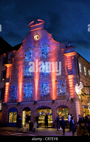 Frankreich, Bas Rhin, Straßburg, UNESCO Welterbe, Weihnachtsdekoration auf Christian Pastry shop Stockfoto