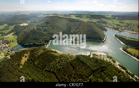 Antenne, Naturpark Diemelsee, Nationalpark, Buchenwälder, UNESCO-Weltkulturerbe, Willingen Upland, Sauerland anzeigen Stockfoto