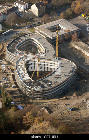 Luftaufnahme, neue Schule im Bau, Hans-Böckler-Schule, Bochum, Ruhrgebiet, Nordrhein-Westfalen, Deutschland, Europa Stockfoto