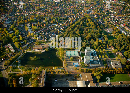 Luftaufnahme, Parkhotel Marl-Mitte, Zentrum mit Rathaus und Einkaufszentrum Marler Stern, Marl, Ruhrgebiet Stockfoto