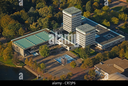 Luftaufnahme, Marl-Mitte, Zentrum mit Rathaus und Einkaufszentrum Marler Stern, Marl, Ruhrgebiet, Nordrhein-Westfalen Stockfoto