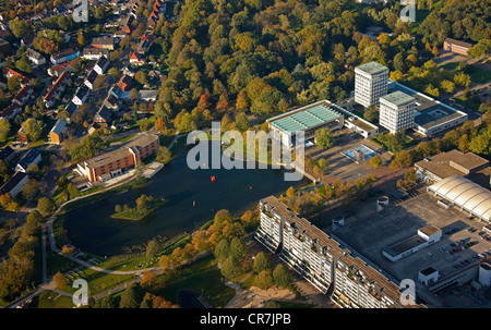 Luftaufnahme, Parkhotel Marl-Mitte, Zentrum mit Rathaus und Einkaufszentrum Marler Stern, Marl, Ruhrgebiet Stockfoto