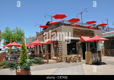 Bahnhof 66 italienisches Bistro Restaurant in Williams, eine alte historische Route 66 Stadt in Arizona, USA Stockfoto