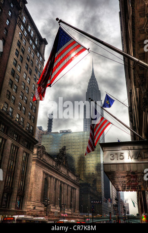 Chrysler Gebäude auf der Ostseite von Manhattan in der Turtle Bay Area an der Kreuzung von 42nd Street und Lexington Avenue Stockfoto