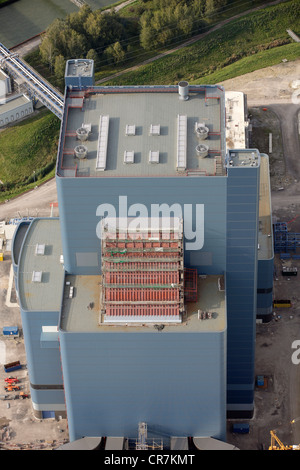 Luftaufnahme, Datteln 4, E.ON-Kohlekraftwerk im Bau, Datteln, Ruhrgebiet, Nordrhein-Westfalen Stockfoto