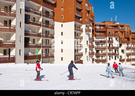 Frankreich, Isere, Massif de Belledonne, Prapoutel, Les 7 Laux-Skigebiet Stockfoto