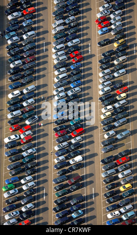 Luftbild, Car Park, Movie Park Germany, Bottrop-Kirchhellen, Ruhrgebiet, Nordrhein-Westfalen, Deutschland, Europa Stockfoto