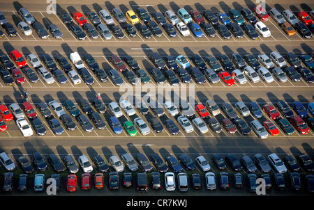 Luftbild, Car Park, Movie Park Germany, Bottrop-Kirchhellen, Ruhrgebiet, Nordrhein-Westfalen, Deutschland, Europa Stockfoto