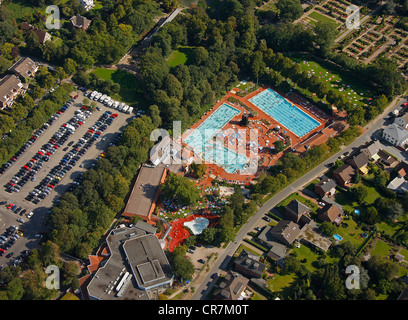 Luftaufnahme, Solebad Werne, öffentliches Schwimmbad, Werne, Ruhrgebiet, Nordrhein-Westfalen, Deutschland, Europa Stockfoto