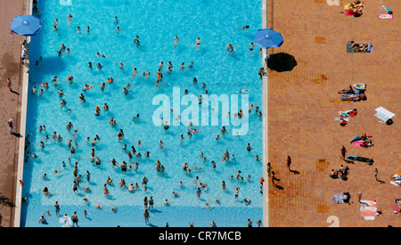 Luftaufnahme, öffentliches Schwimmbad, Grugabad, Essen, Ruhrgebiet, Nordrhein-Westfalen, Deutschland, Europa Stockfoto