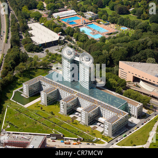 Luftaufnahme, EON-Zentrale in Essen, Ruhrgebiet, Nordrhein-Westfalen, Deutschland, Europa Stockfoto